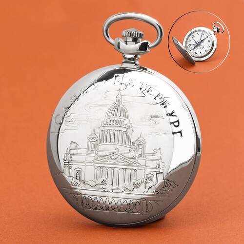 Pocket Watch Sankt Petersburg Isaakskathedrale Double Eagle Russia Molnija 01