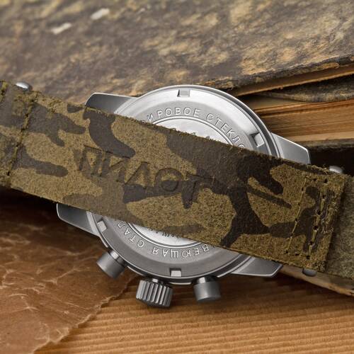 Mens Watch Pilot Chronograph Poljot 31681 Sapphire Glass Russian Analog Watch