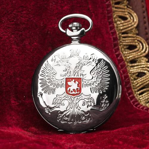 Reloj de Bolsillo Mosc Doppelkopfadler Kremlin Rojo Sitio Zwiebelturm