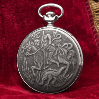 Taschenuhr George der Siegreiche Wappen des Russischen Reichs MOLNIJA Uhr Moskau