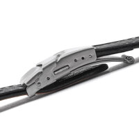 Watchband Folding Clasp Leather Black Poljot 0 7/8in Watch Strap Seitendrücker
