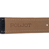 Watchband Folding Clasp Leather Black Poljot 0 7/8in Watch Strap Seitendrücker