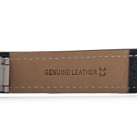 Watchband Folding Clasp Leather Black Poljot 0 7/8in Watch Strap Seitendrücker