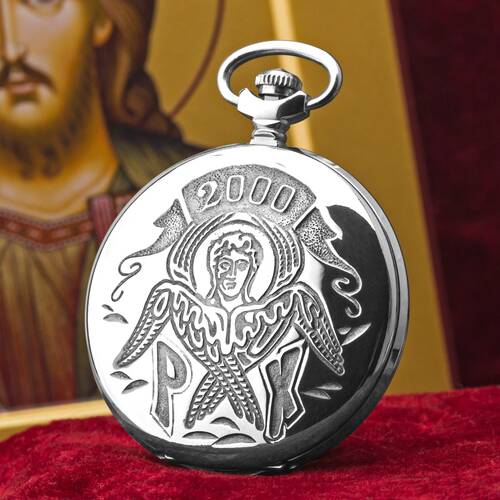 Analog Pocket Watch Jesus Christ Pax Christ Seraph Angel Molnija 3602