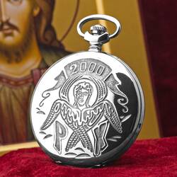 Analog Pocket Watch Jesus Christ Pax Christ Seraph Angel...