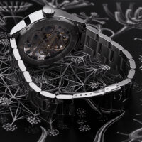 Skeleton Uhr UNISEX mechanisch Kaliber 3602 MOLNIJA handverziert silber