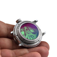 Vostok GLASBODEN 20 ATM Edelstahl MATT Grün-magenta 20 ATM