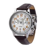Chronograph mechanisch Uhr KIROVA 1MWF Poljot 3133 Herrenuhr Handaufzug poliert