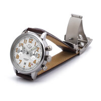 Chronograph mechanisch Uhr KIROVA 1MWF Poljot 3133 Herrenuhr Handaufzug poliert