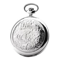 Hirsch Motif Russian Analog Molnija 3602 Pocket Watch