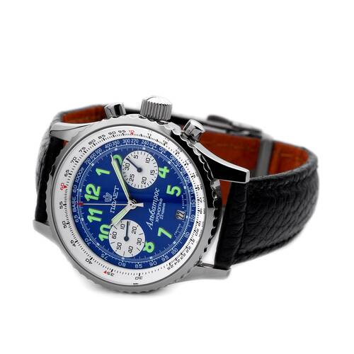 Poljot Albatros 3133 Chronographe Russe Mcanique Montre Flieger Chronograph Bleu