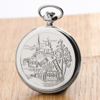 Pocket Watch Village Motif Handpainted Each A Unique...