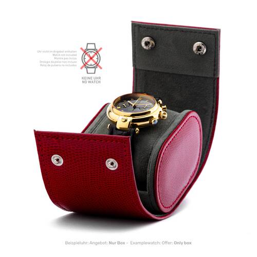 Caja Relojes para Funcin de Tej Lagarto Impresin Uhrbox Piloto Estuche 1 Rojo Tej