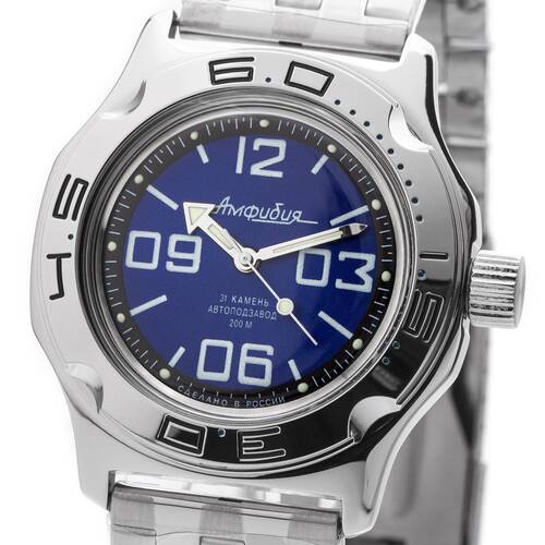 Vostok Automatic Kal. 2415/100819 Russian Analog Diver Watch Blue
