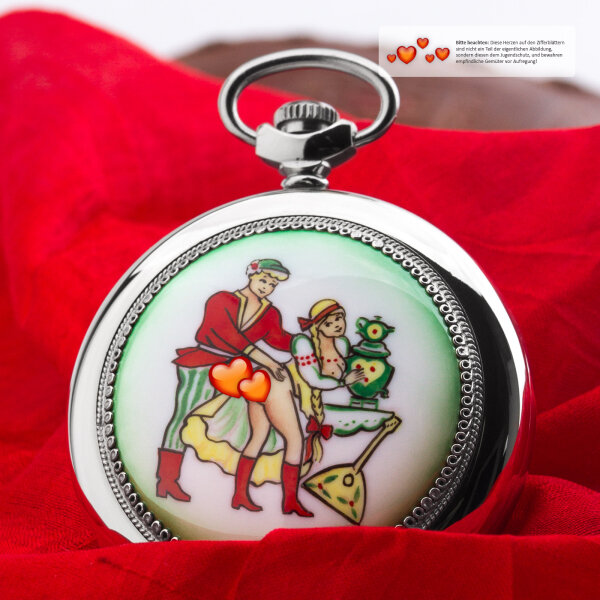 Taschenuhr 3602 russische mechanische Uhr Liebespaar MOLNIJA JL Handbemalt