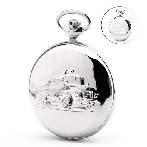 Pocket Watch Fire Brigade Heroes Molnija 3602 Russian Analog Watch Var1