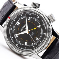 Fliegeruhr Armbandwecker BURAN MATT POLIERT Poljot 2612 Alarm Signal Orange