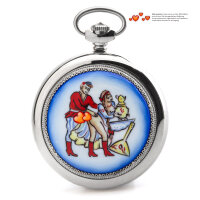 Taschenuhr 3602 russische mechanische EROTIK blau Uhr Liebespaar MOLNIJA JL