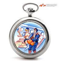 Erotic Pocket Watch Loving Couple Pilot Stewardess Analog Watch 3602 Molnija Jl