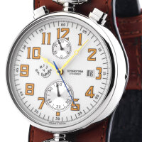 Kirova Chronograph Mechanical Watch Poljot 3133 Mens Watch Hand Wound White