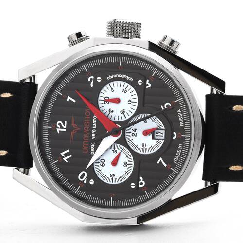 Umnyashov Crongrafo Mecnico Reloj Poljot 31681 de Hombre Cuerda Manual Negro