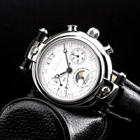 Buran V.M.Poljot 31679 Chronograph Moon Phase Basilika Russian Watch