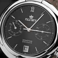 Poljot 3133 Chronograph Basilika russische Uhr schwarz