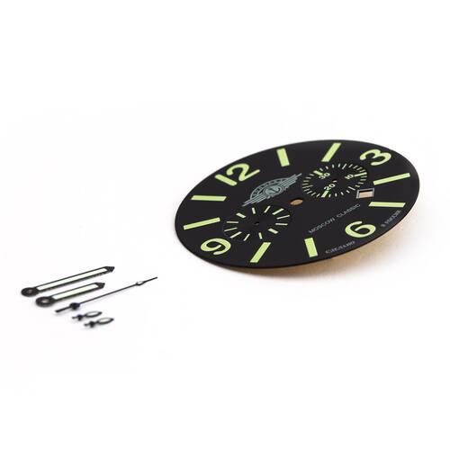 Orologio da Sub XXL Alloggiamento Quadrante Zeigerset Poljot 3133 31681 Acciaio Quadrante+Set di puntatori nero-verde