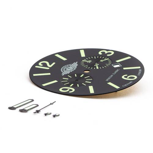 Orologio da Sub XXL Alloggiamento Quadrante Zeigerset Poljot 3133 31681 Acciaio Quadrante+Set di puntatori nero-verde