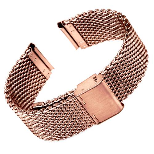 Milanesa Reloj de Pulsera Mesh Loop Acero Alambre  3mm Plata Negro Oro Rosa 18mm Oro rosa brillo pulido