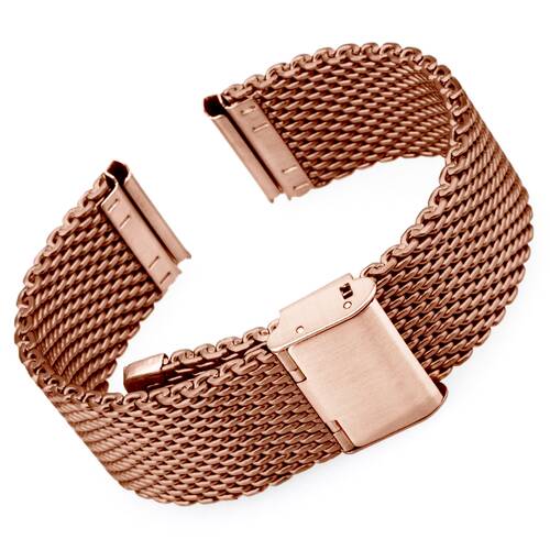 Milanaise Bracelet Watch Stainless Steel Silver Black Gold Rose Mesh Loop 0.71 Rose gold brushed matt