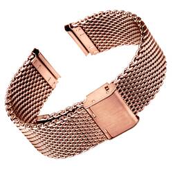 Milanaise Bracelet Watch Stainless Steel Silver Black...
