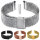 Milanaise Bracelet Watch Stainless Steel Silver Black Gold Rose Mesh Loop 0.87 inch Gold brushed matt
