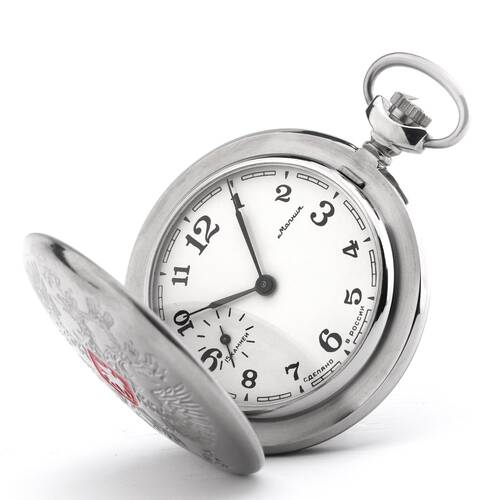 Taschenuhr Doppeladler mit Brustschild MOLNIJA Uhr Kreml