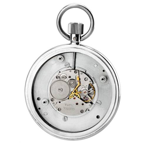 Zlatoust Agat Vostok 2409A Taschenuhr Kette mechanische russiche Uhr Handaufzug