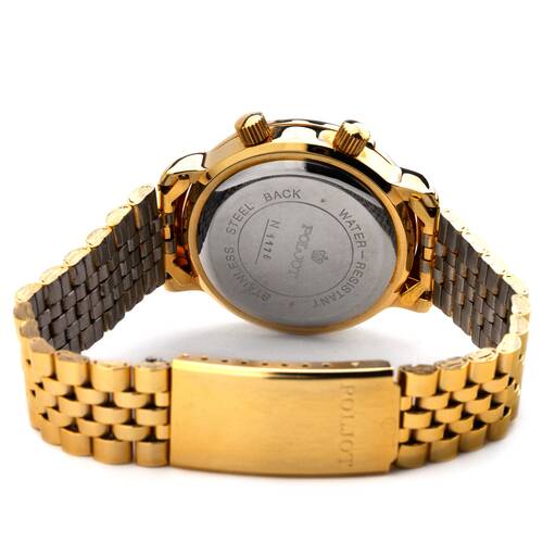 Poljot Signal 2612 Alarm Clock Gold Russian Analog Watch Armbandwecker