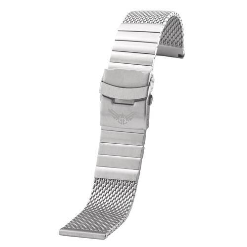 MILANAISE MESH BERLANG (!) Uhrenarmband 20 22 24 Edelstahl massiv poliert matt schwarz