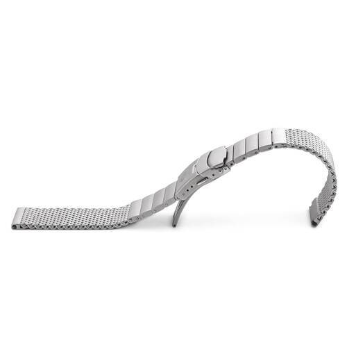MILANAISE MESH BERLANG (!) Uhrenarmband 20 22 24 Edelstahl massiv poliert matt schwarz