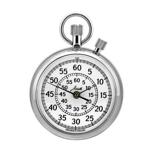 Stopwatch Mechanical Flyback Timekeeper - Agat - 1/5 Sec. ,60 Min, Russia