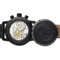 PILOT BERKUT Chronograph Poljot 31681 russische mechanische Uhr Saphirglas black