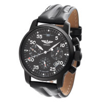 PILOT BERKUT Chronograph Poljot 31681 russische mechanische Uhr Saphirglas black