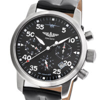 PILOT BERKUT Chronograph Poljot 31681 Saphirglas russische mechanische Uhr silber