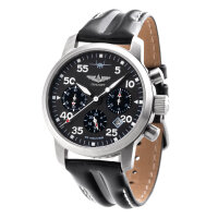 PILOT BERKUT Chronograph Poljot 31681 Saphirglas russische mechanische Uhr silber