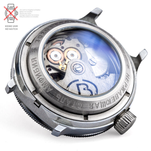 Vostok GLASBODEN Blau 10 ATM Edelstahl MATT für russische VOSTOK Automatik