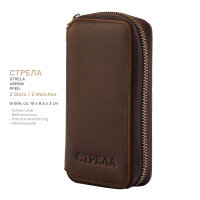 Uhrenetui Echtes Leder STRELA 1 & 2 Slot · 1 & 2 Uhr Box Uhren Aufbewahrung