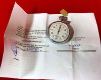 STRELA Stoppuhr ST55WS mechanische Additionsstopp Uhr zum aufaddieren mit 2 Kronen und Tachymeter Skala