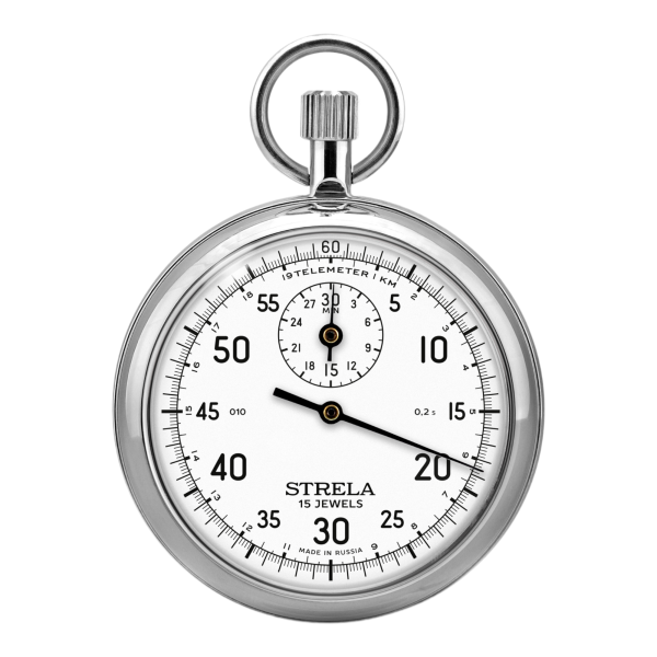 Strela Stopwatch ST50WS Mechanical White 1 Kronenstopper Telemeter