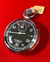 STRELA Stoppuhr ST50SW mechanisch schwarz 1 Kronenstopper Telemeter