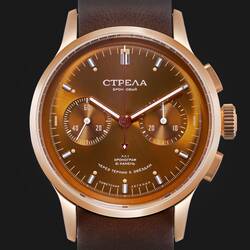 Strela Bronze Watch Chronograph Hand Wound 1 9/16in...