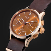 Strela Bronze Watch Chronograph Hand Wound 1 9/16in Sea-Gull ST1901 High Star S40CY-BR